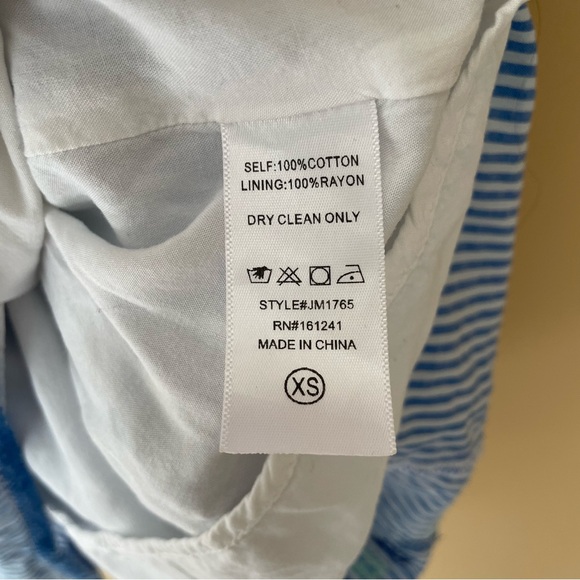 J.MARIE Embroidered Striped Dress Style JM1765 - Picture 8 of 9